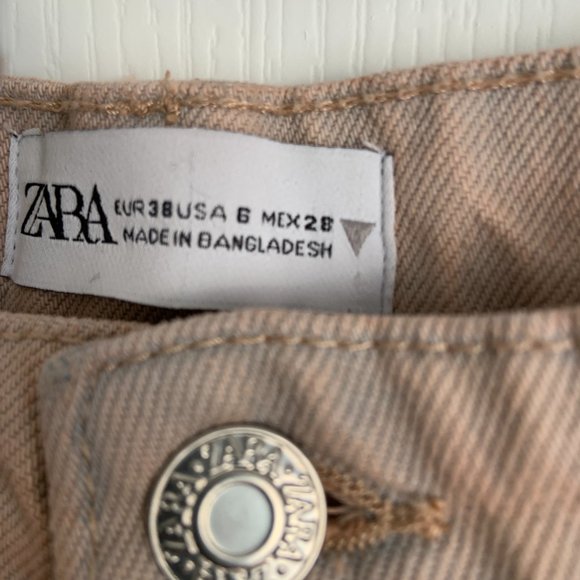 Zara Raw Hem Flare Pink Blue Acid Wash Mid Rise Jeans Denim Y2K 90s Size 6 - Picture 5 of 14